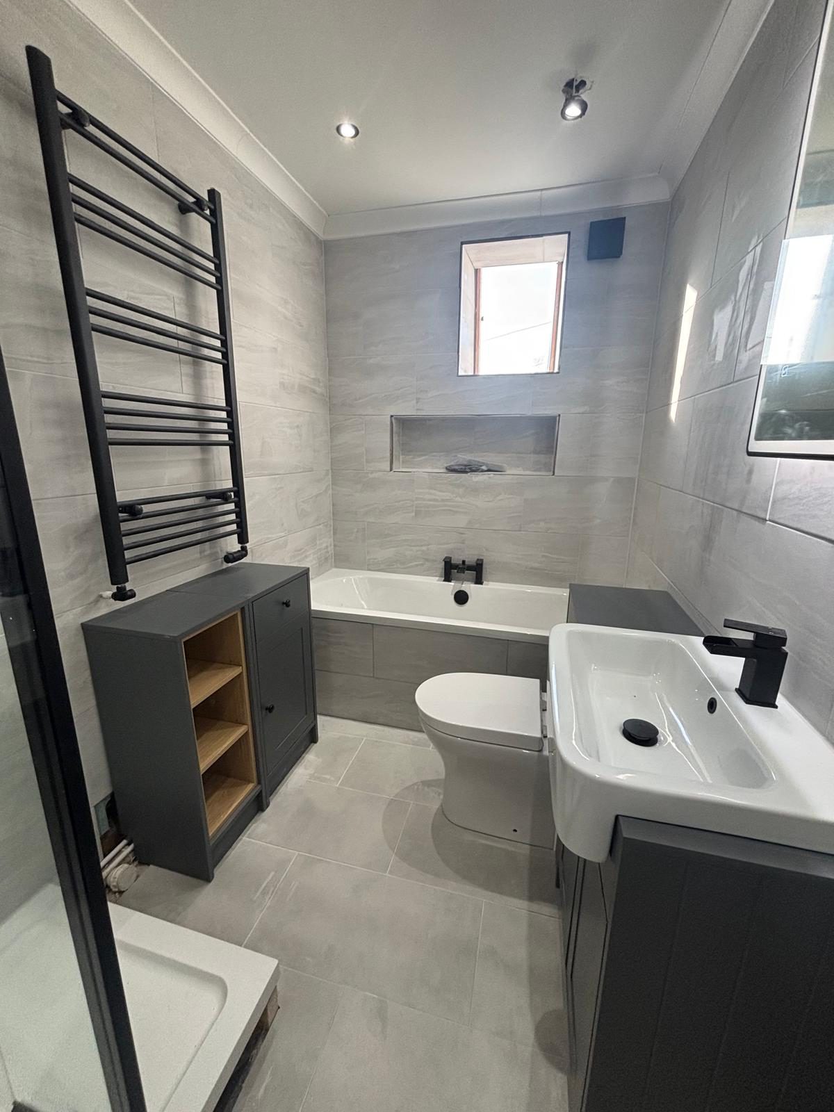 Bathroom — full rebuild — after refurbishment by Gracie Maintenance